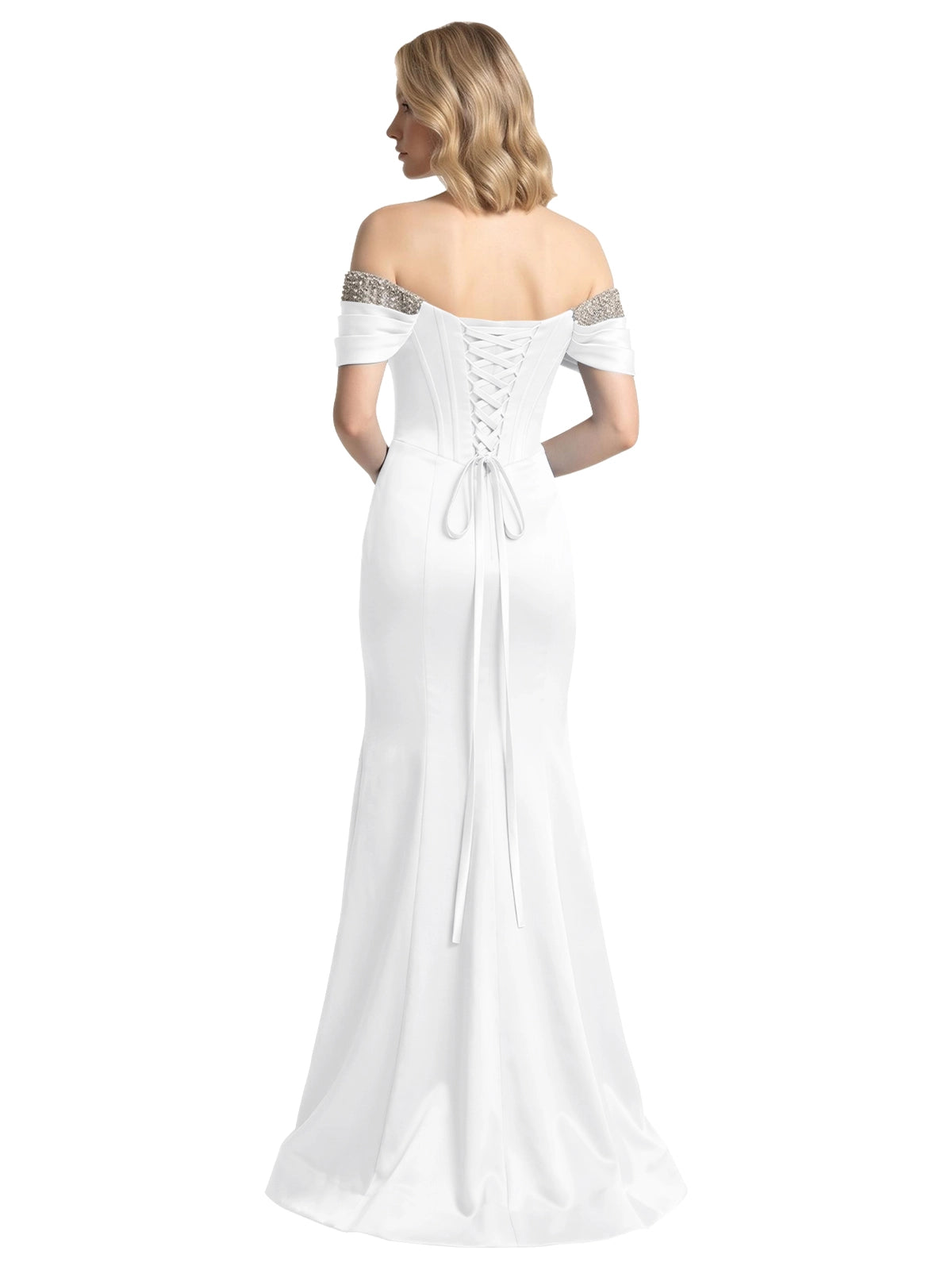 Corset Beaded Trumpet Prom Dress 