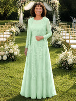A-line Mother of the Bride Dress with Lace 