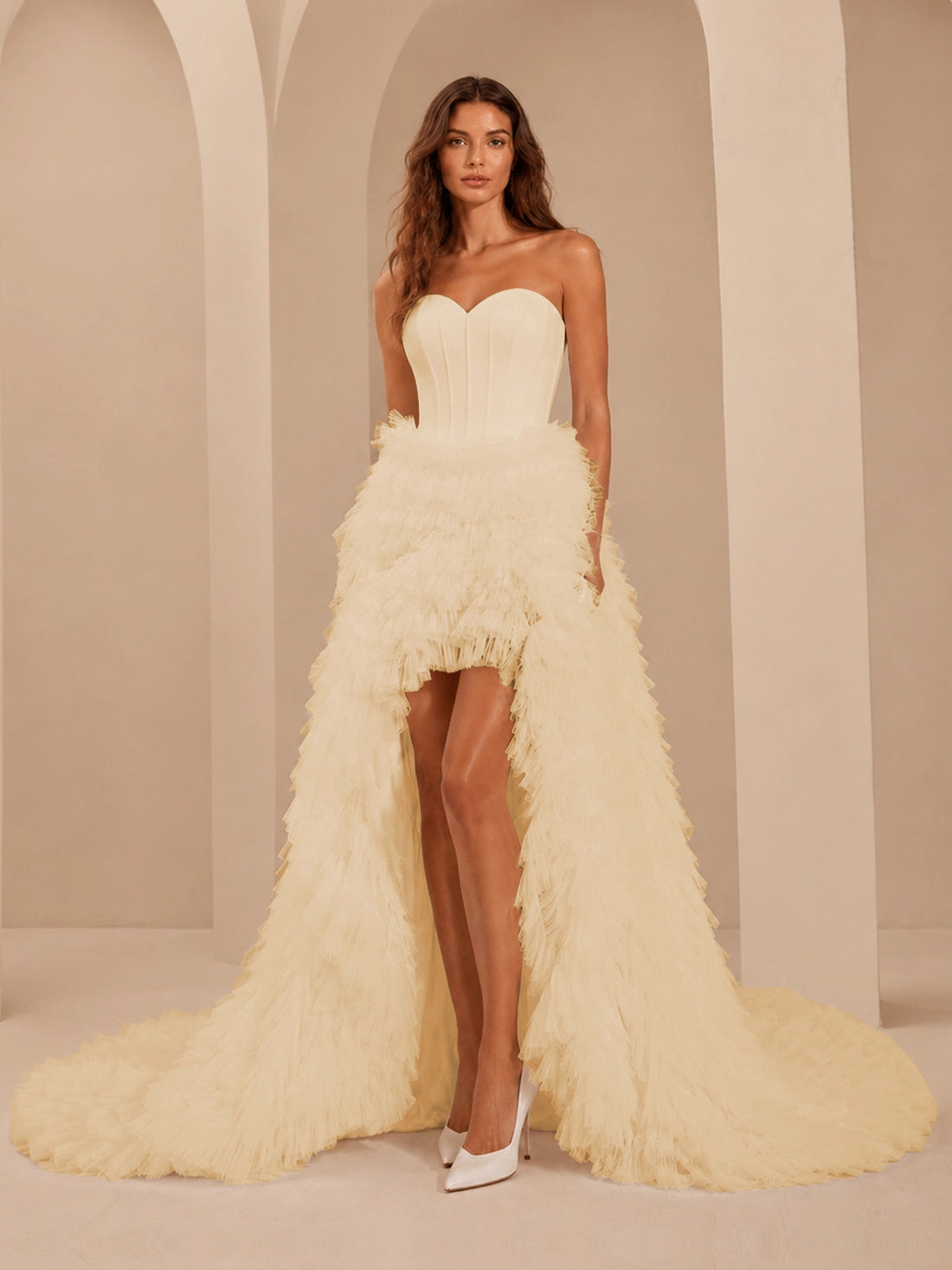 Tulle Wedding Dress with High-Low 