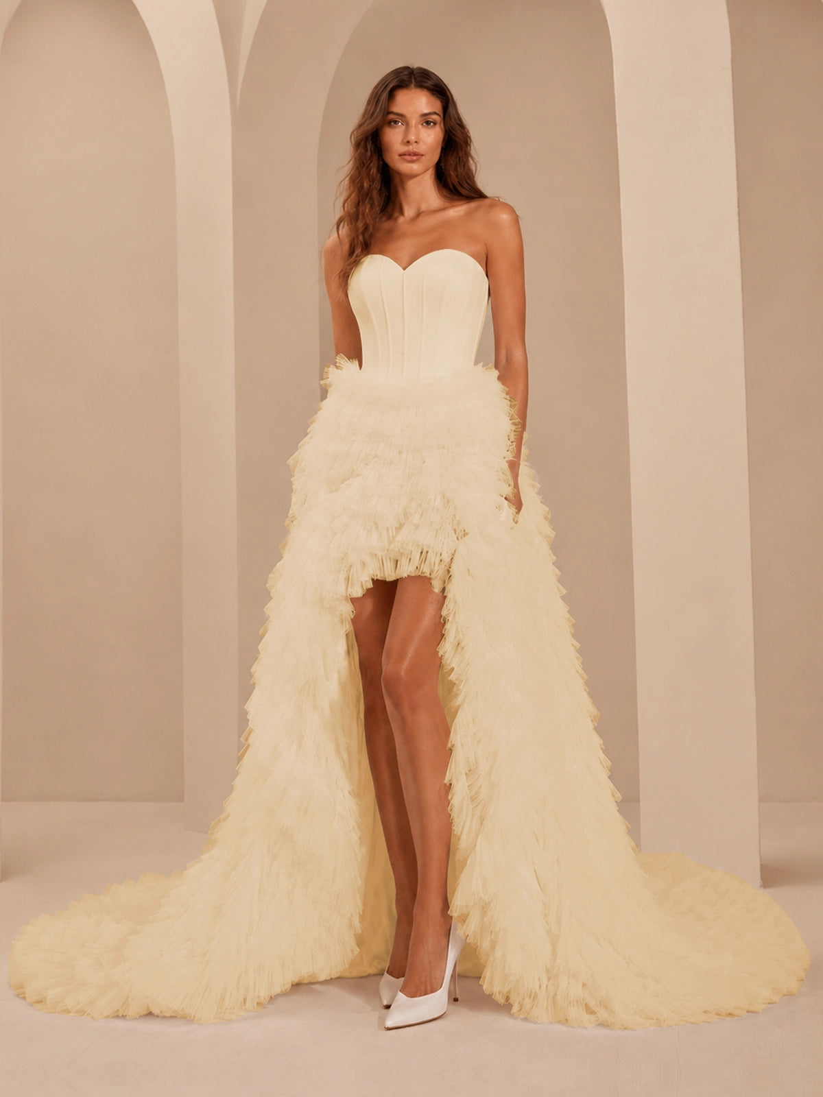 Tulle Wedding Dress with High-Low 