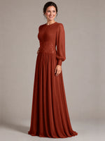 Chiffon Mother of the Bride Dress with Jewel Neckline 