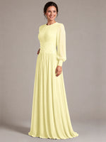 Chiffon Mother of the Bride Dress with Jewel Neckline 