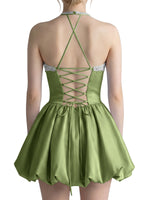 Beading Bubble Hem Mini Dress 