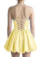 Beading Bubble Hem Mini Dress 