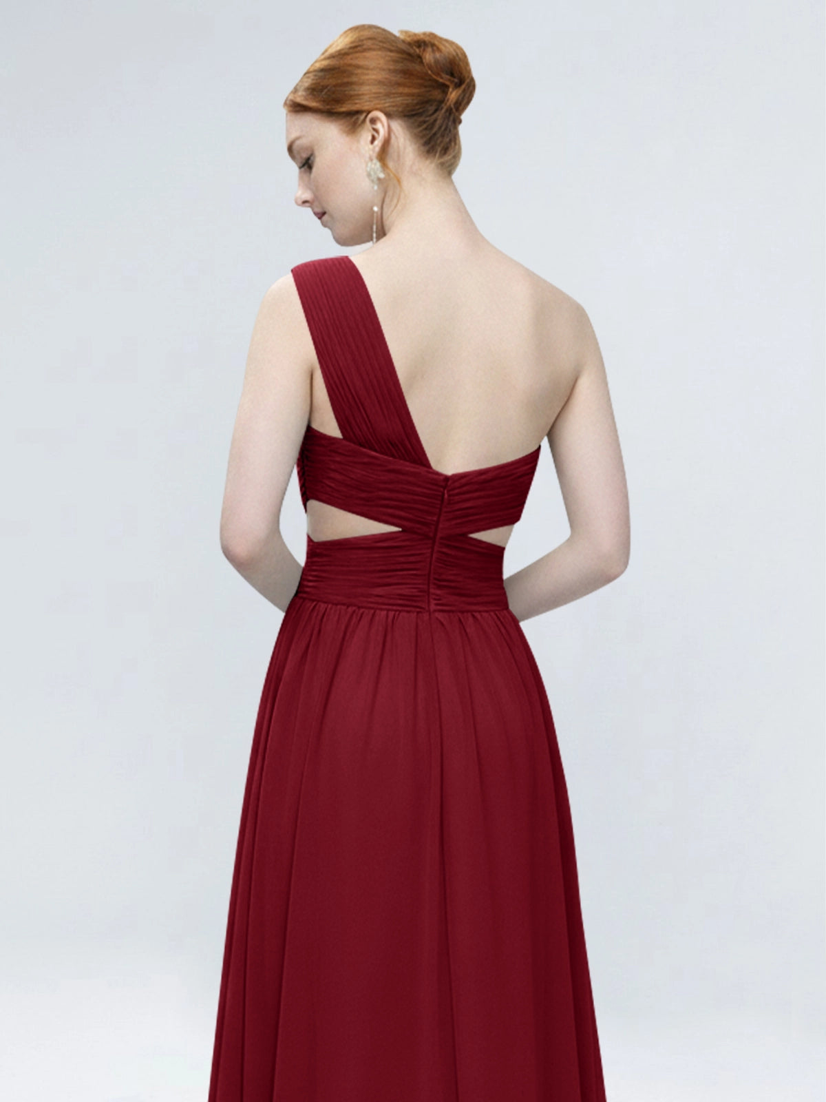 One-Shoulder Side Cut-Out Bridesmaid Dress 
