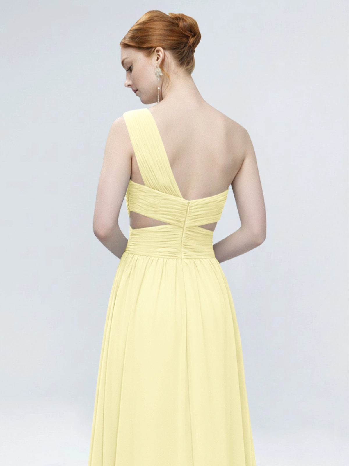 One-Shoulder Side Cut-Out Bridesmaid Dress 