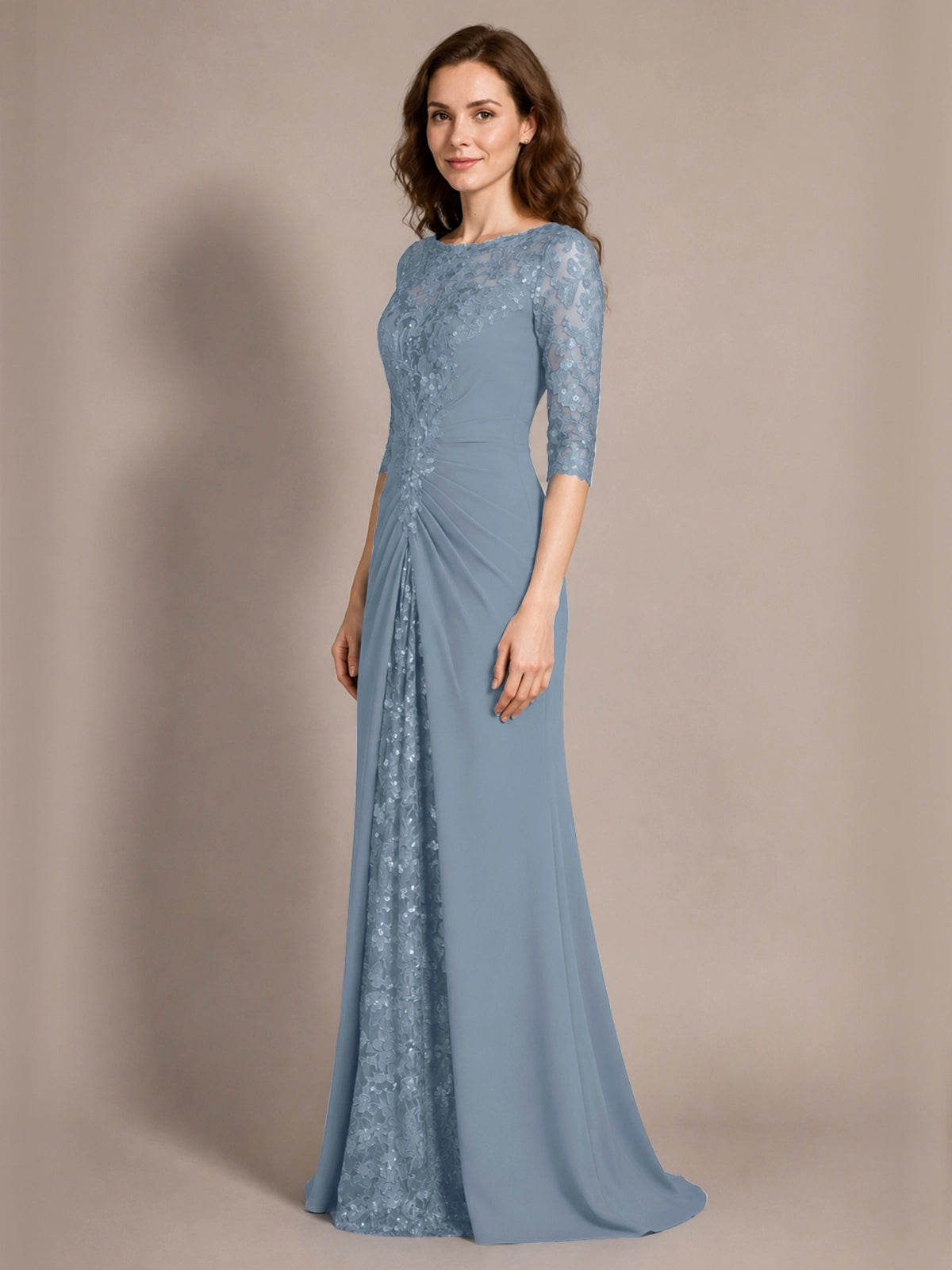 Lace Mother of the Bride Dress with Applique 