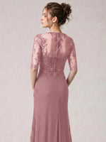 Lace Mother of the Bride Dress with Half Sleeves