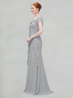 Flowy Ruffle Sheath Bridesmaid Dress 