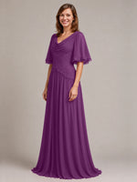 Cowl Neck Mother of the Bride Dress with Applique 