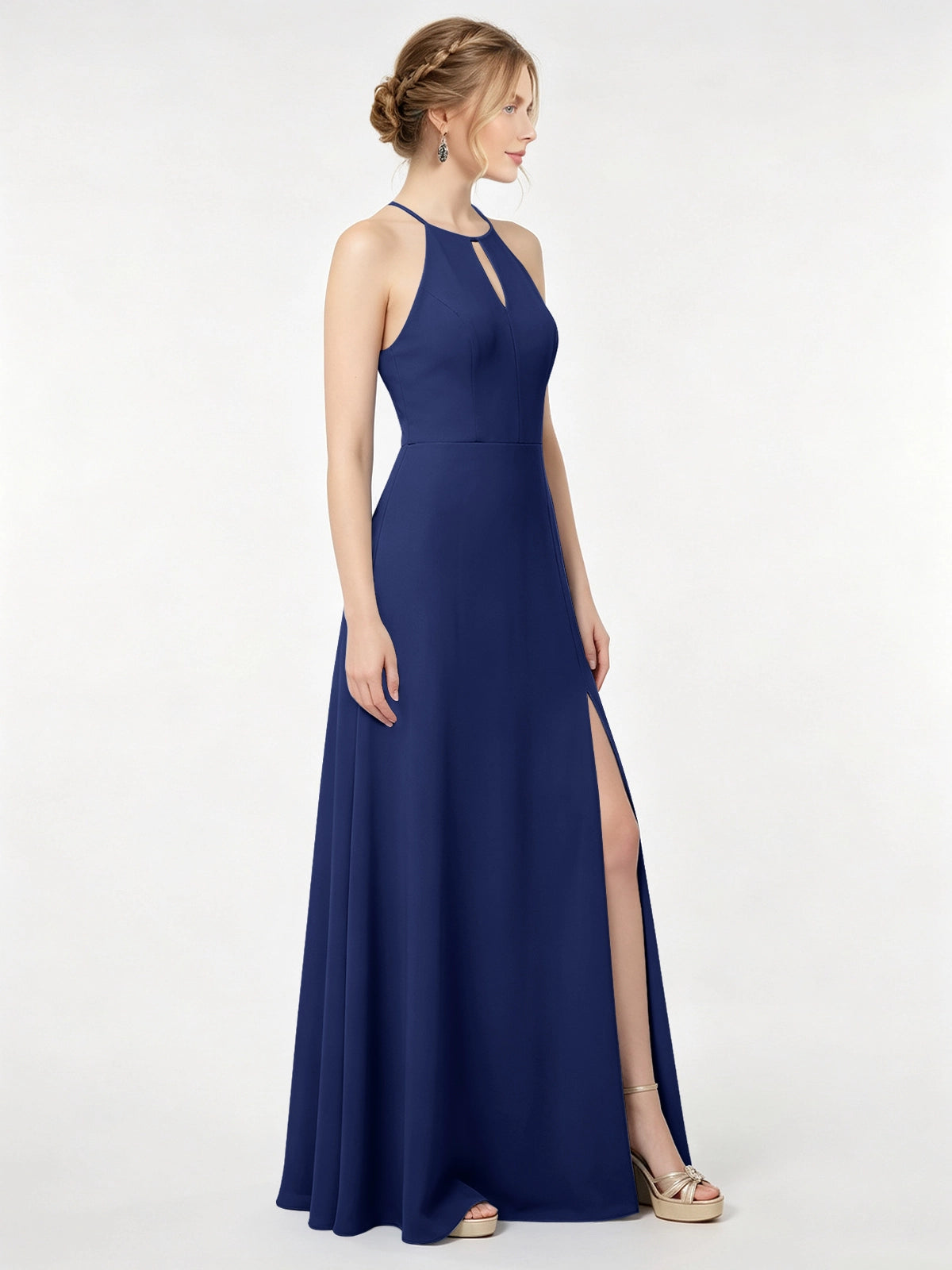 Chiffon Bridesmaid Dress with Halter 