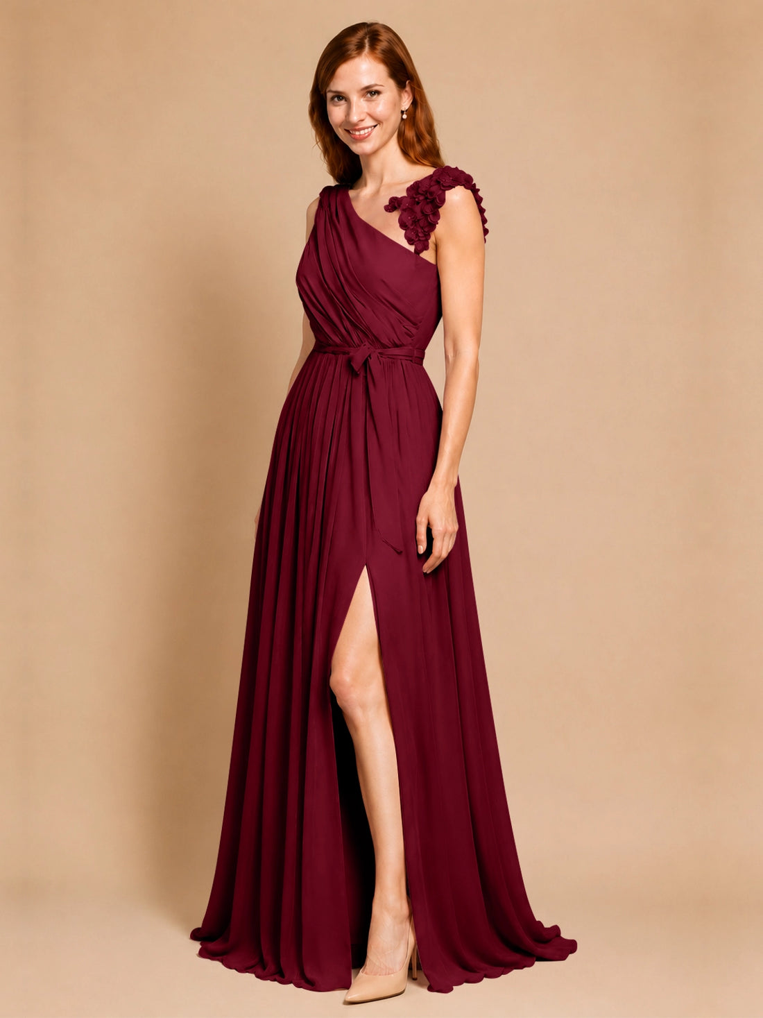 Chiffon Prom Dress with Appliques