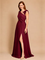 Chiffon Prom Dress with Appliques