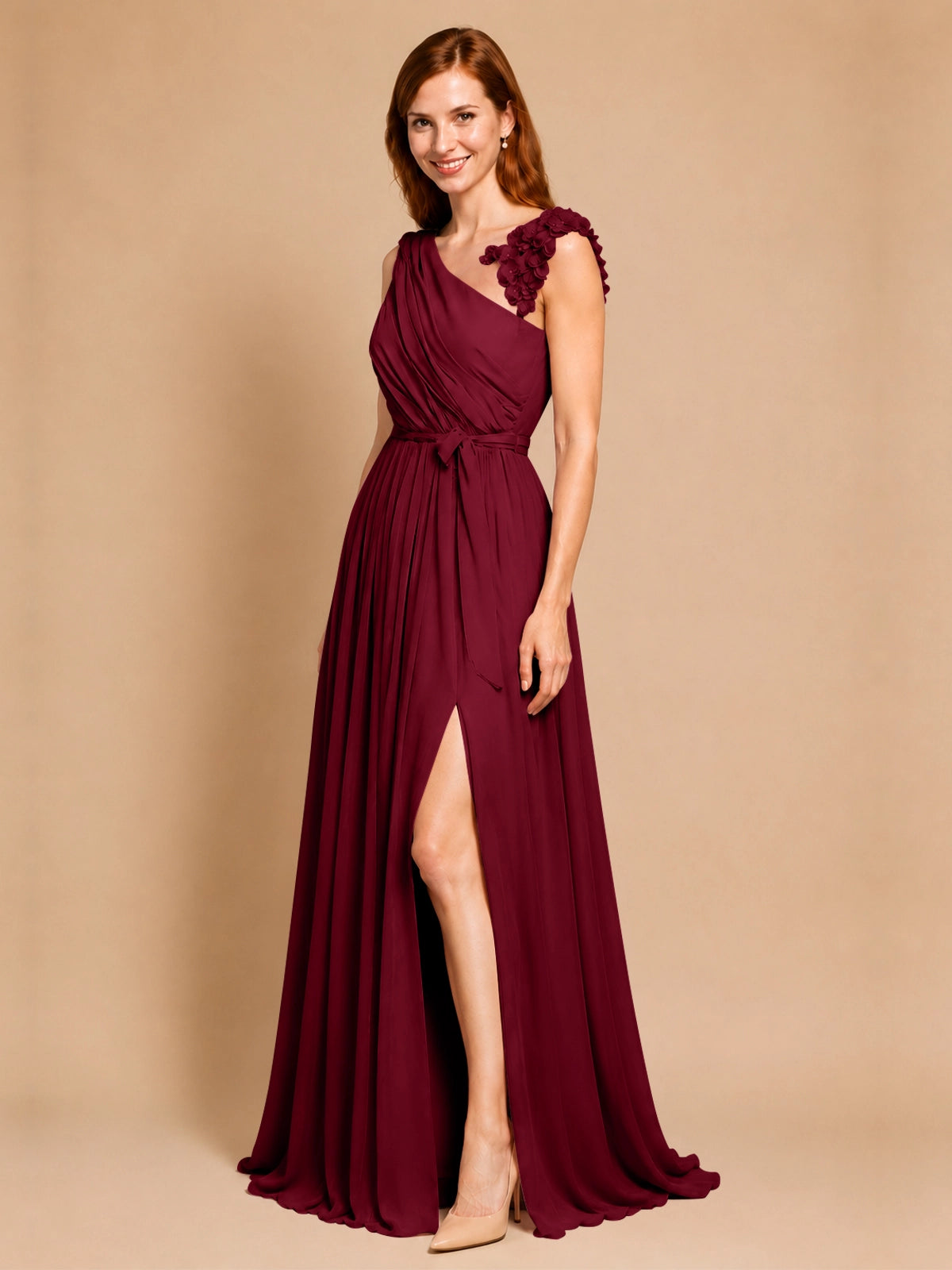 Chiffon Prom Dress with Appliques