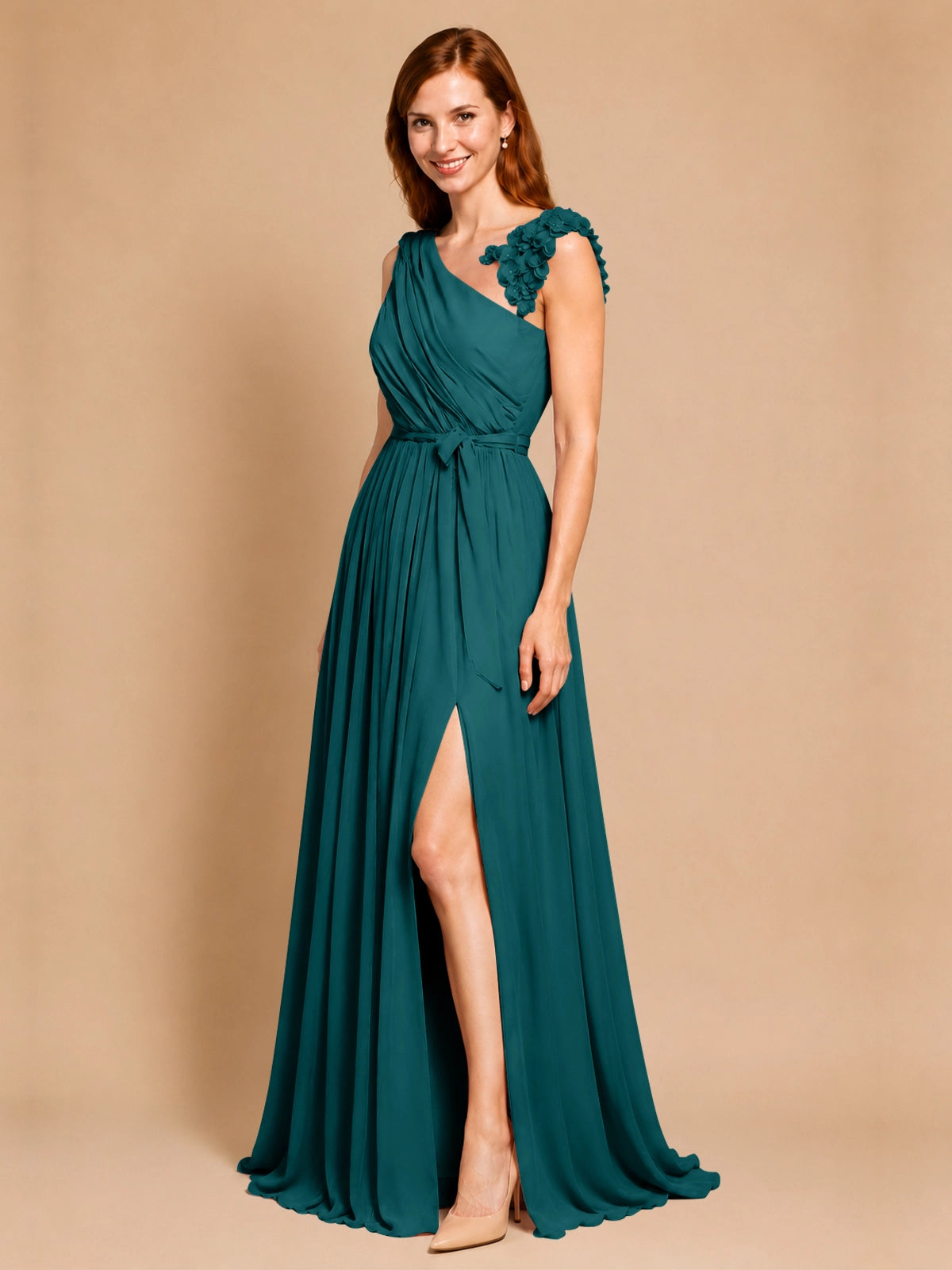 Chiffon Prom Dress with Appliques