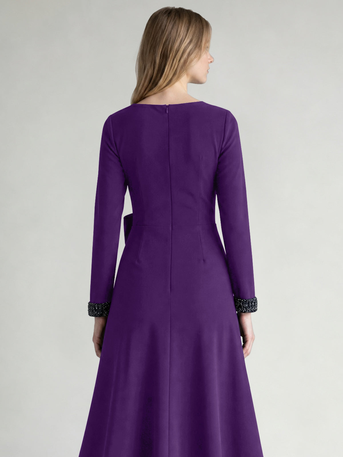 Stretch Satin Mother of the Bride Dress with Crystal