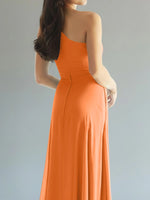 One-Shoulder Bridesmaid Dress with Slit