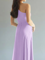 One-Shoulder Bridesmaid Dress with Slit