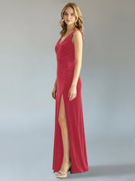 Velvet Bridesmaid Dress with Slit 