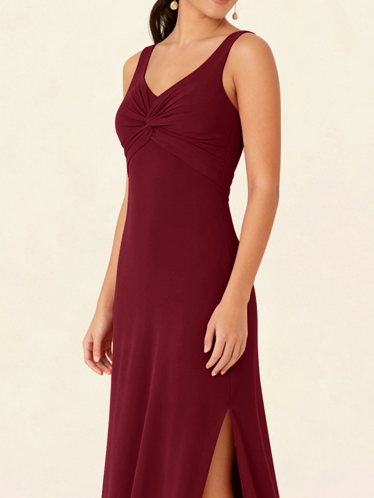 Chiffon Bridesmaid Dress with Slit 