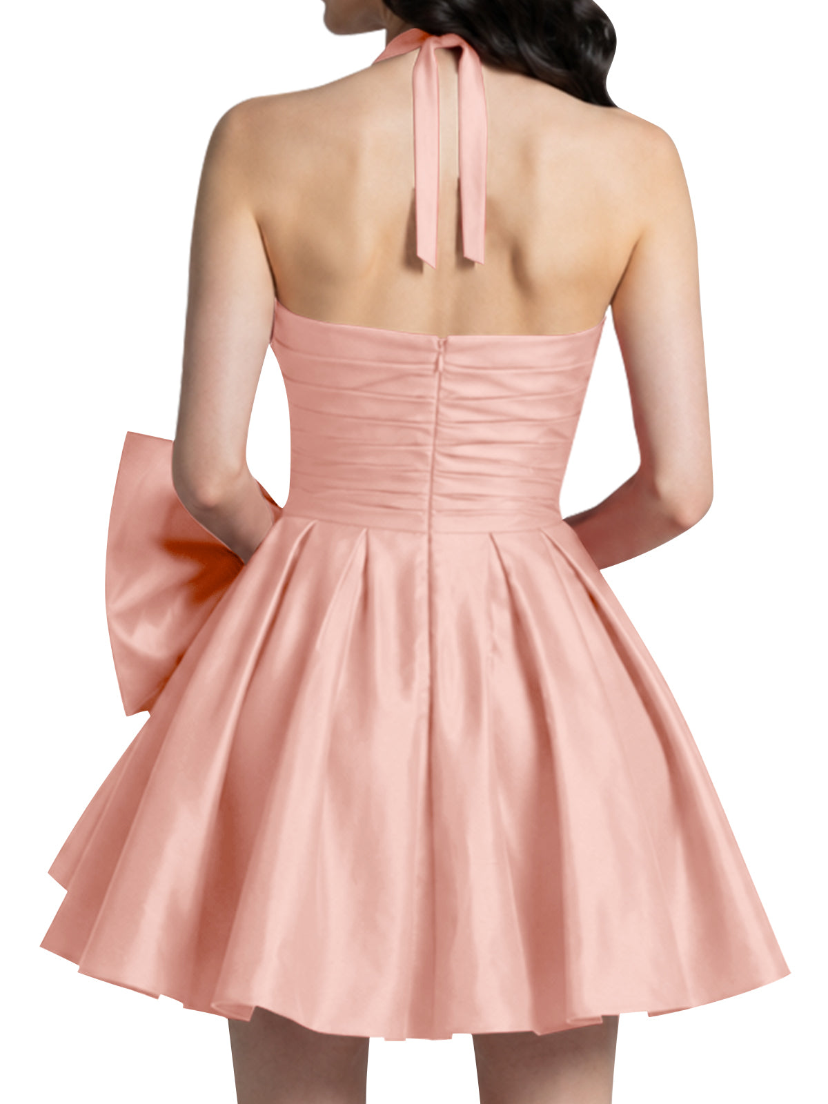 Halter Oversized Bow Mini Dress 