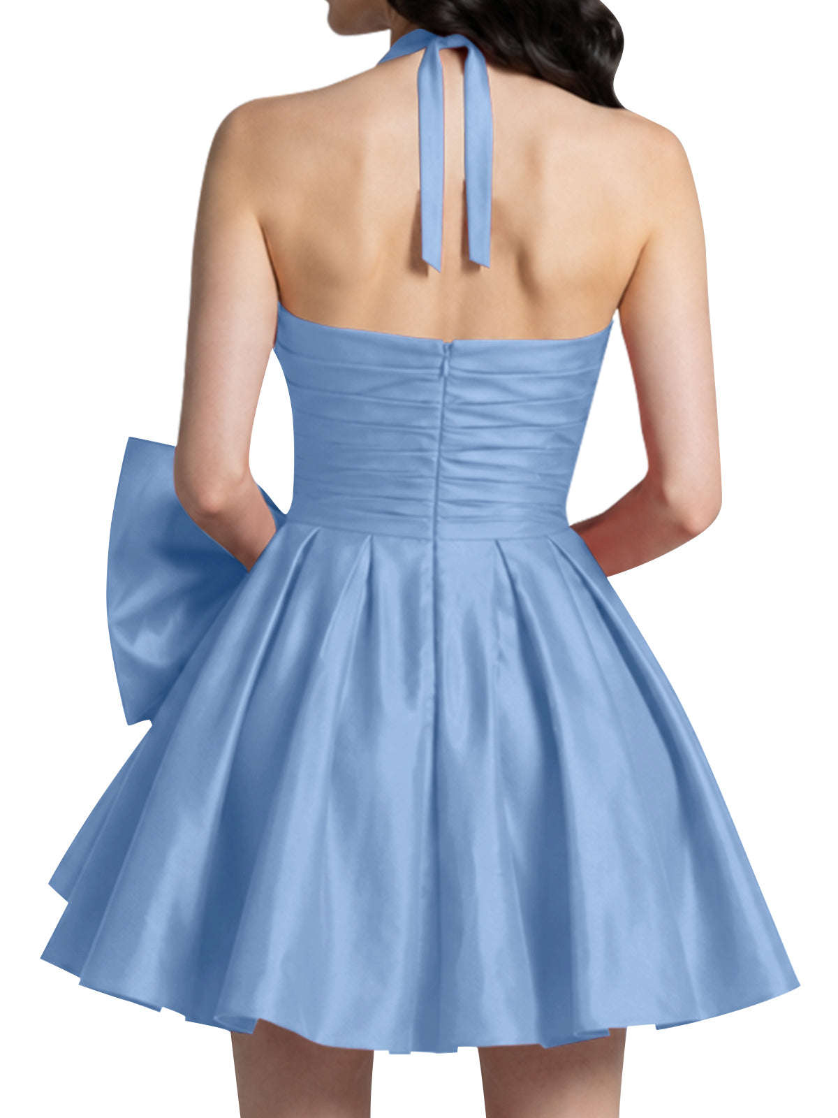 Halter Oversized Bow Mini Dress 