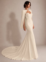 Stretch Satin Wedding Dress with Cape