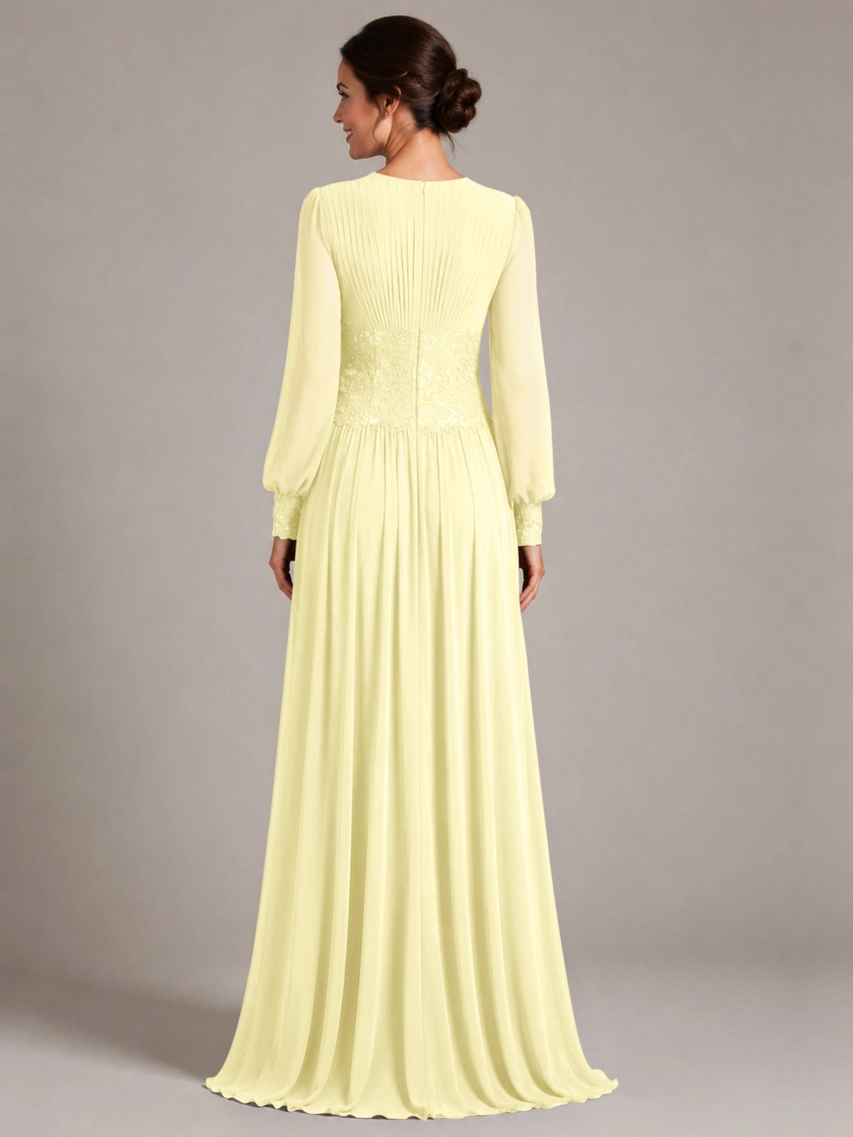 Chiffon Mother of the Bride Dress with Jewel Neckline 