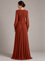 Chiffon Mother of the Bride Dress with Jewel Neckline 