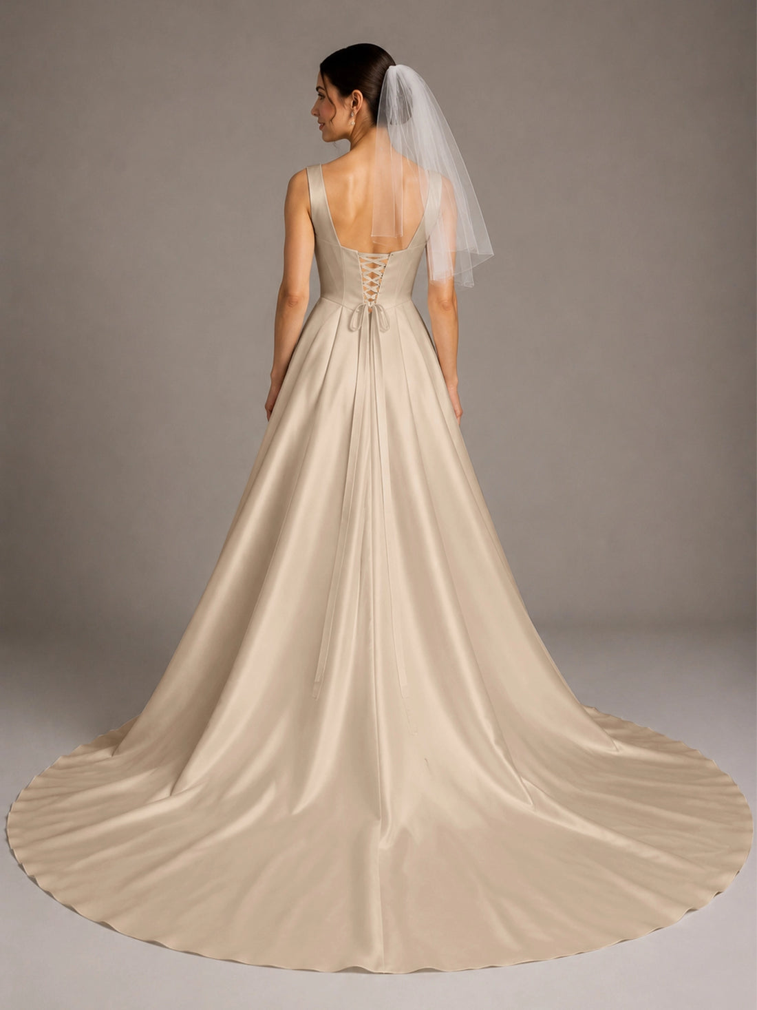 A-line Wedding Dress with Square Neck 