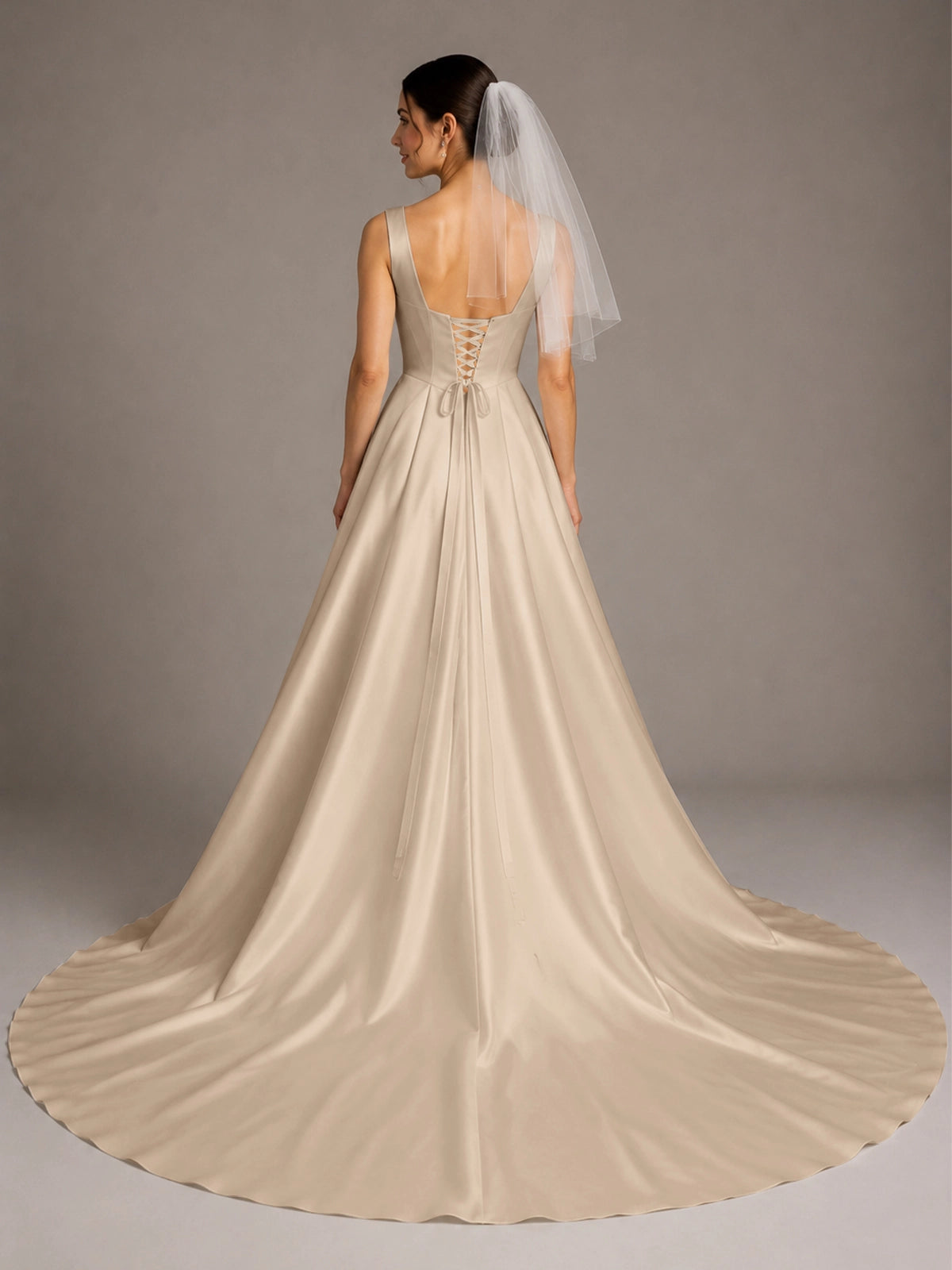 A-line Wedding Dress with Square Neck 
