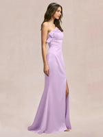 Satin Bow Accent Bridesmaid Dress 