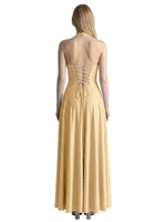 Halter Beaded Prom Dress 