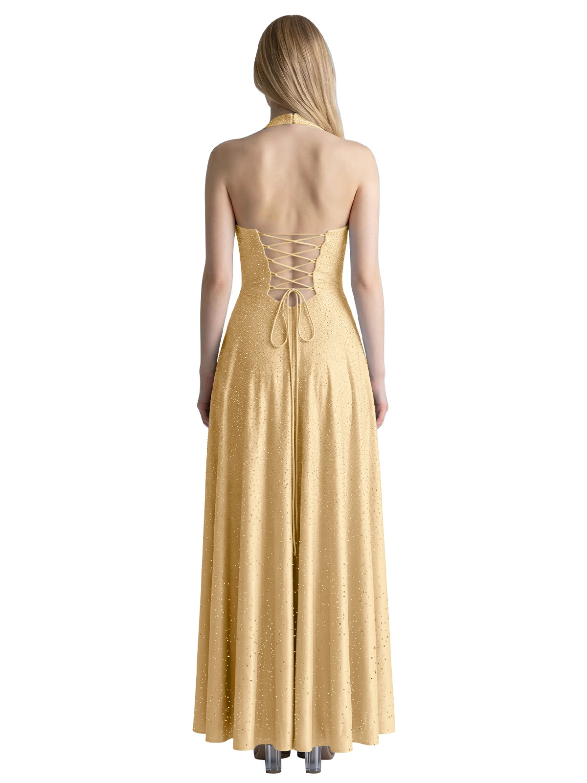 Halter Beaded Prom Dress 