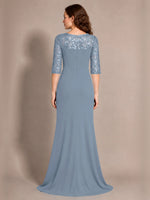 Lace Mother of the Bride Dress with Applique 