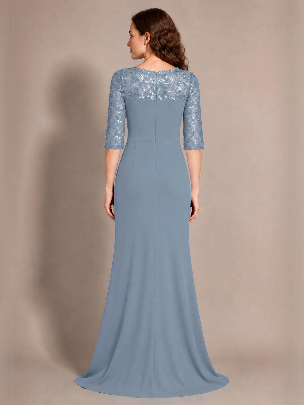 Lace Mother of the Bride Dress with Applique 