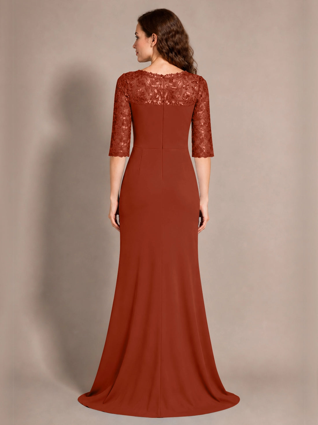 Lace Mother of the Bride Dress with Applique 