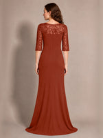 Lace Mother of the Bride Dress with Applique 