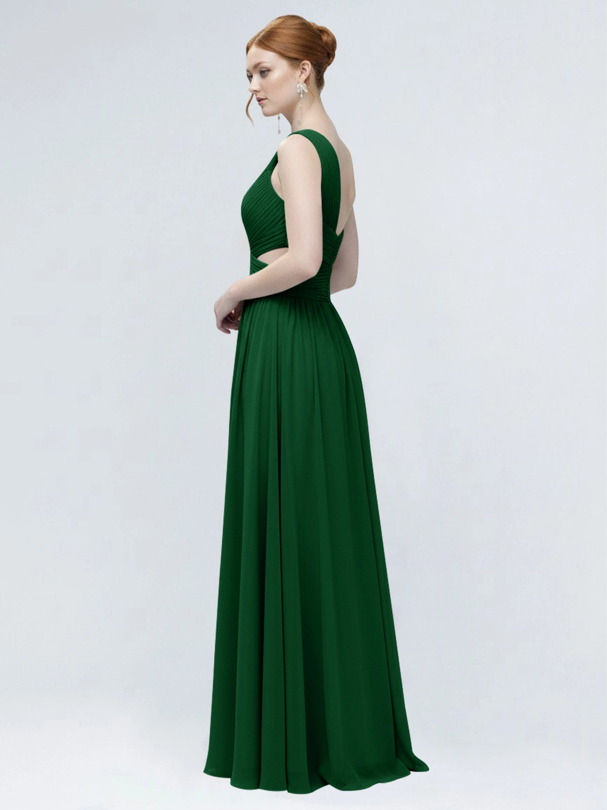 One-Shoulder Side Cut-Out Bridesmaid Dress 
