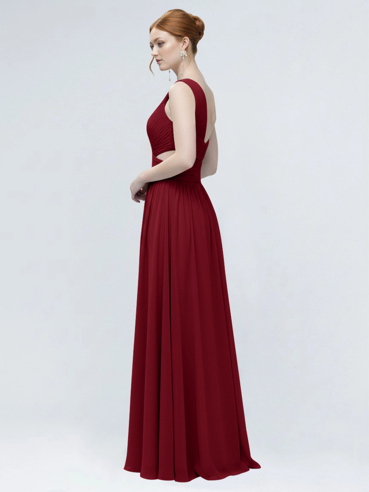 One-Shoulder Side Cut-Out Bridesmaid Dress 