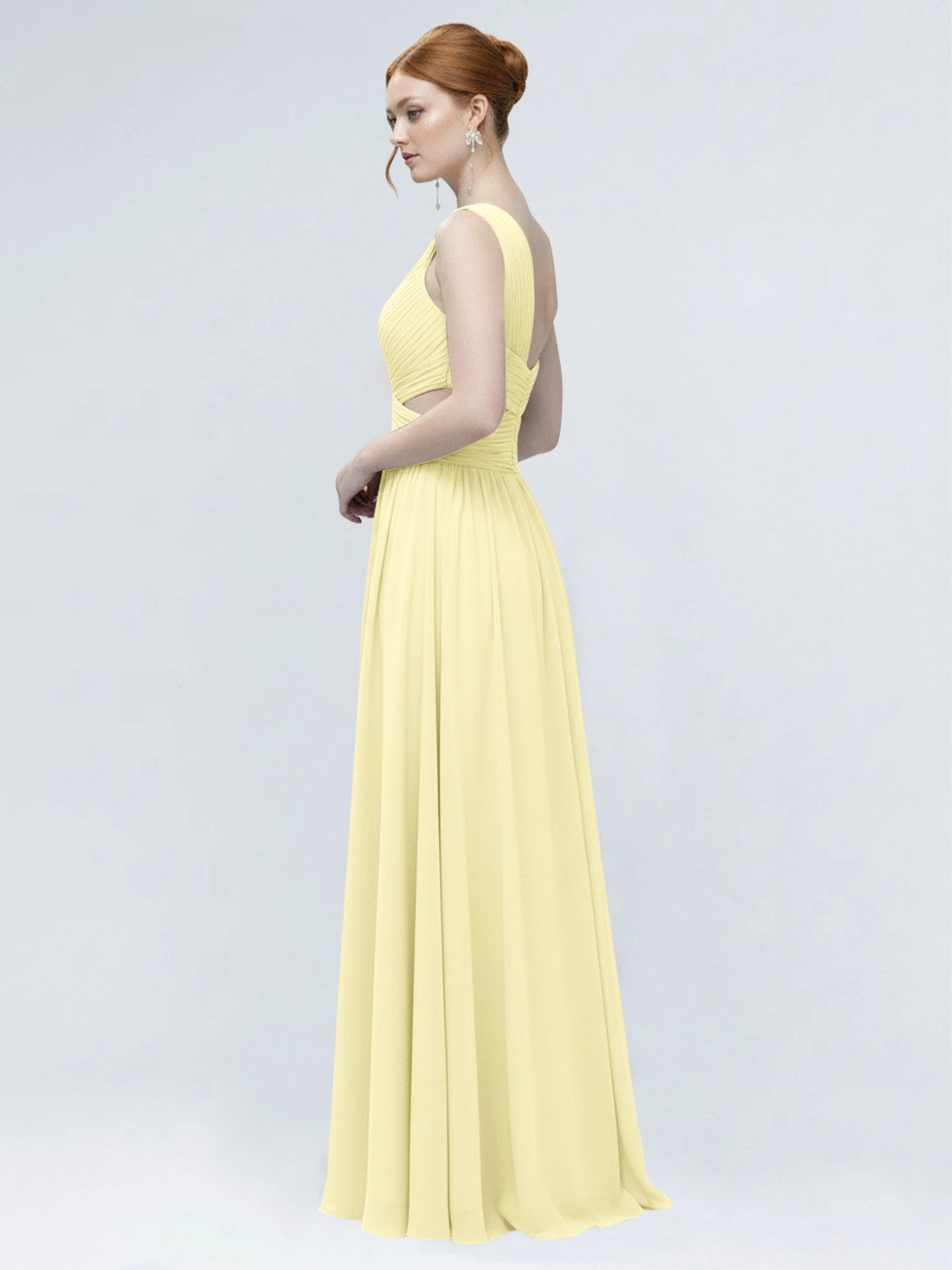 One-Shoulder Side Cut-Out Bridesmaid Dress 