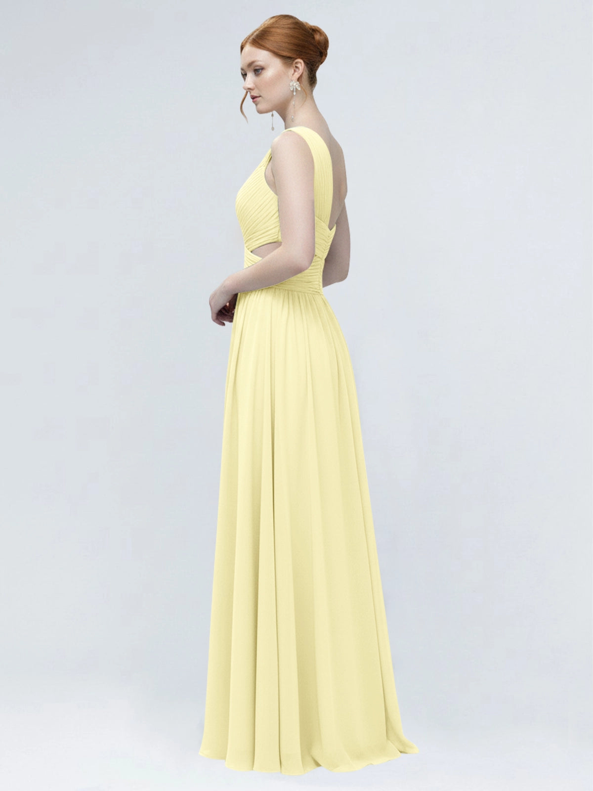 One-Shoulder Side Cut-Out Bridesmaid Dress 