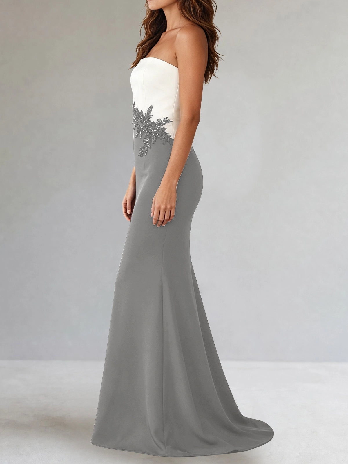 Trumpet Mother of the Bride Dress with Appliques