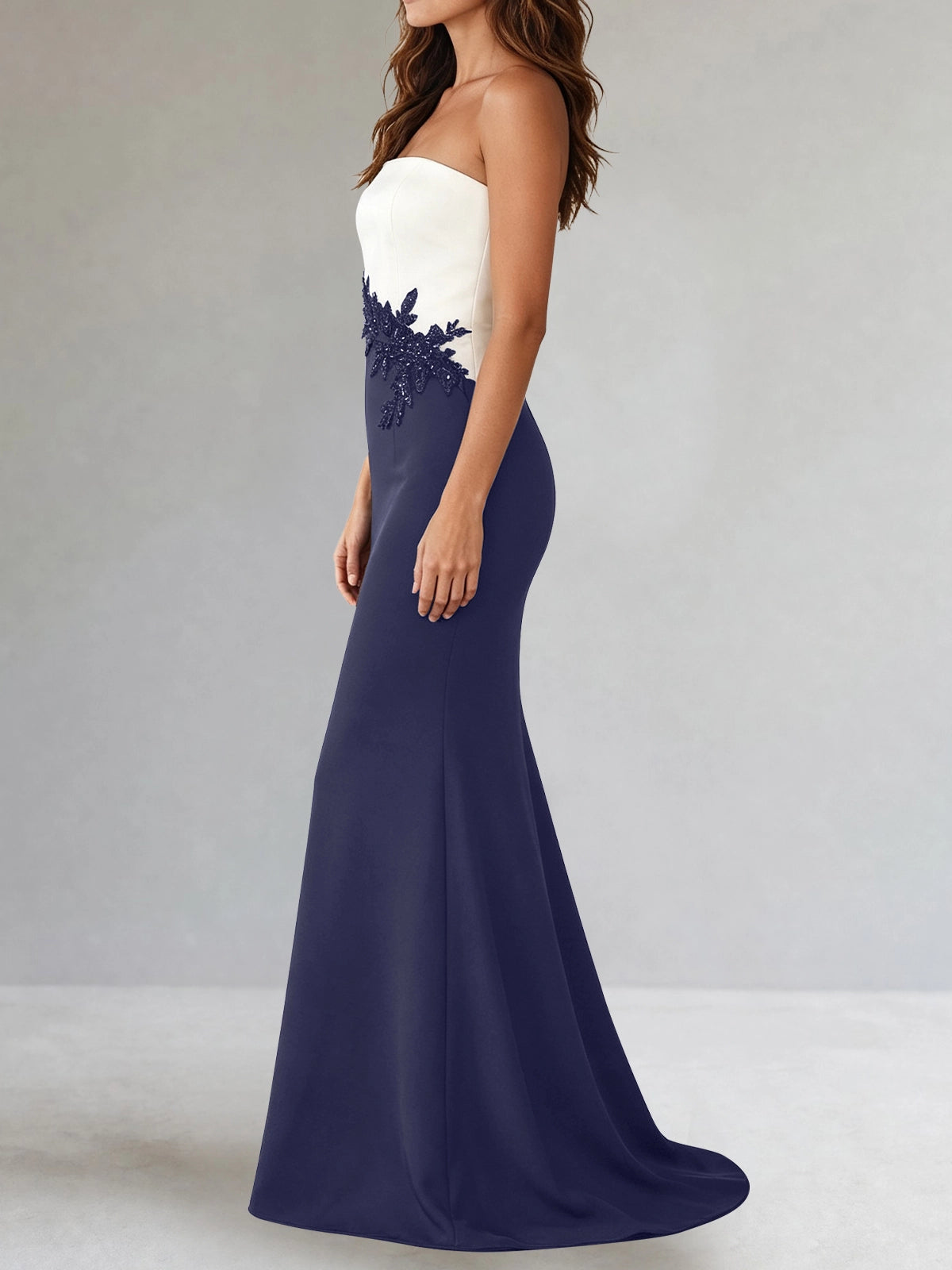 Trumpet Mother of the Bride Dress with Appliques
