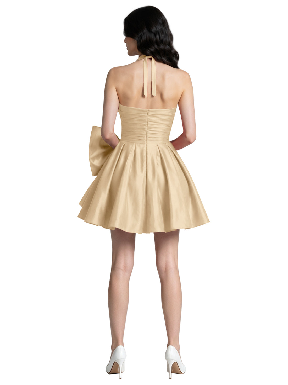 Halter Oversized Bow Mini Dress 