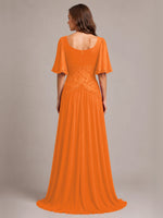 Cowl Neck Mother of the Bride Dress with Applique 