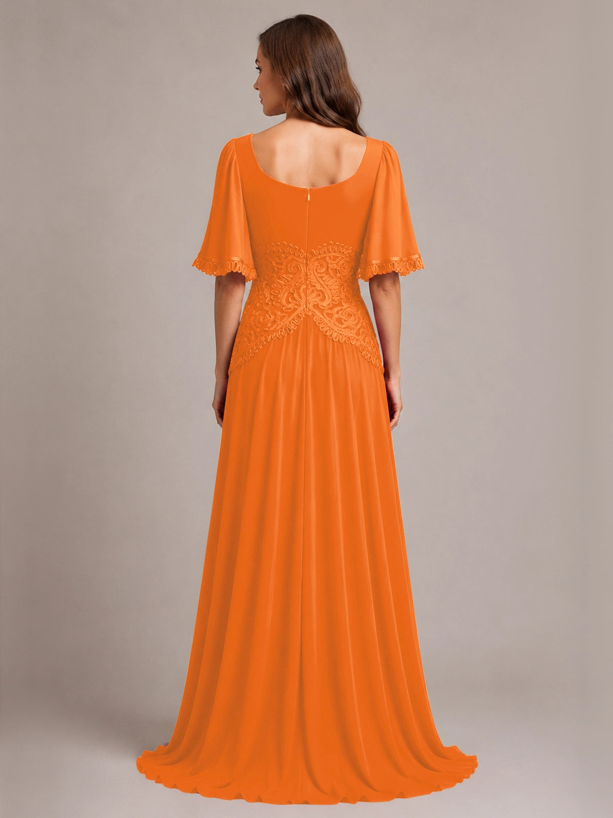 Cowl Neck Mother of the Bride Dress with Applique 