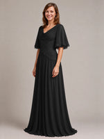 Cowl Neck Mother of the Bride Dress with Applique 