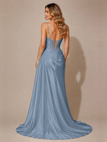 Silk-like Prom Dress with Appliques