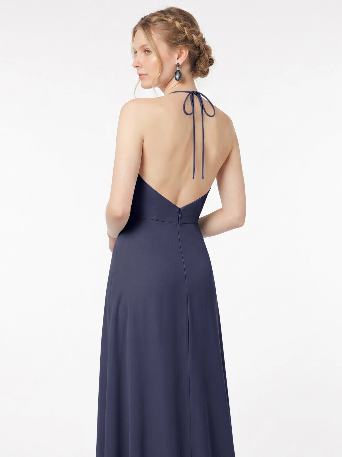 Chiffon Bridesmaid Dress with Halter 